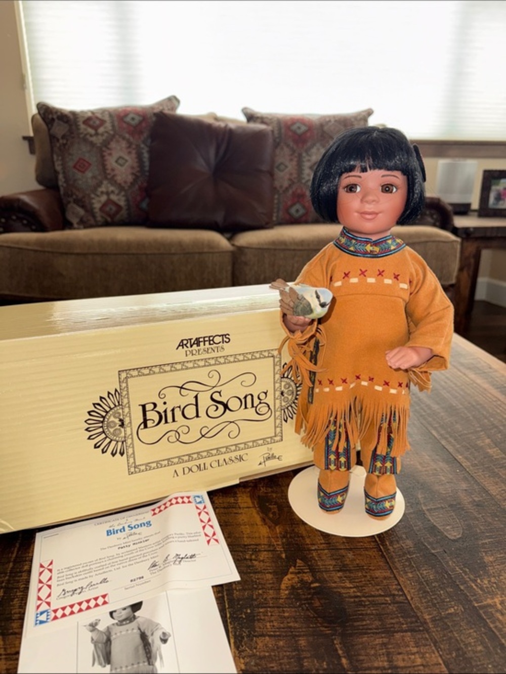 Bird Song Doll in Mustard Fringe Outfit